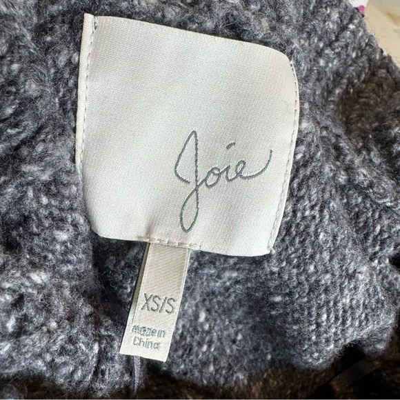 Joie Wool Blend Grey Hatice Fringe Poncho Sweater Size XS/S - Picture 10 of 13
